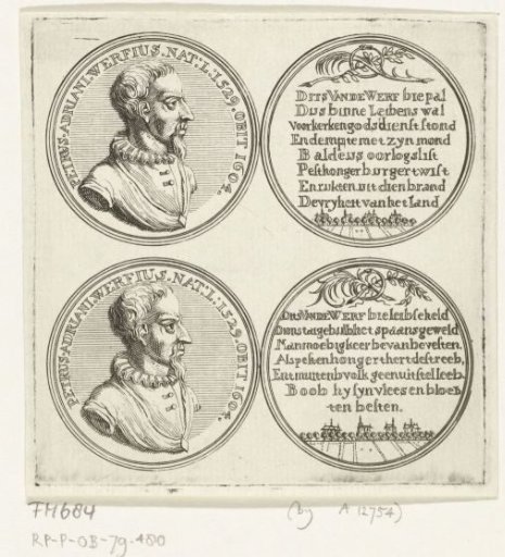 Two medals in honor of burgomaster Pieter van der Werff, 1604