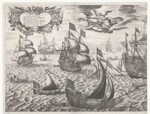 Arrival and reception of Count Palatine Frederick with his wife Elisabeth at Vlissingen (plate 1), 1613