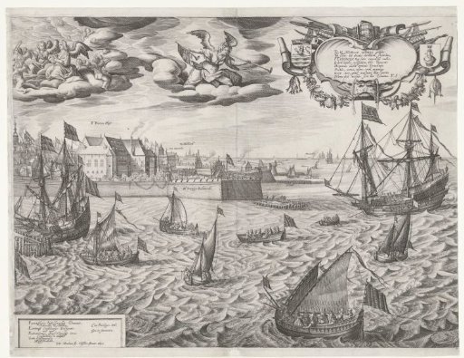 Arrival and reception of Count Palatine Frederick with his wife Elisabeth at Vlissingen (plate 4), 1613