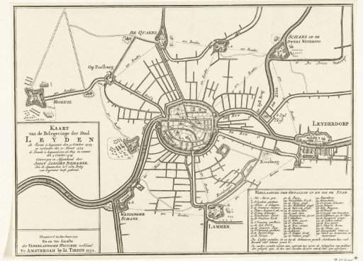 Map of the Siege of Leiden, 1573-1574