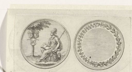 Historical medal with seated Minerva, 1574
