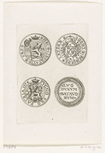 Two paper emergency coins from the siege of Leiden, 1574