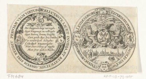 Medal on the completion of the towpath from Leiden to Utrecht, 1664