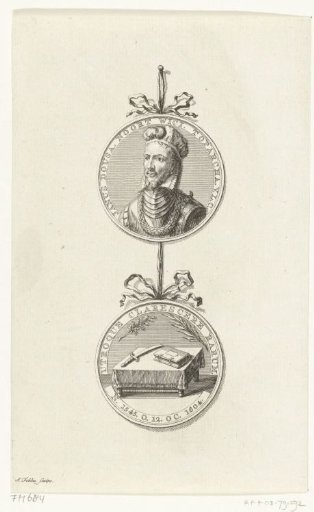 Medal with portrait of Johan van der Does, Lord of Noordwijk, commander in Leiden during the siege, 1574
