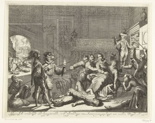Assault on a bride by Spanish soldiers during the Spanish Fury in Antwerp, 1576