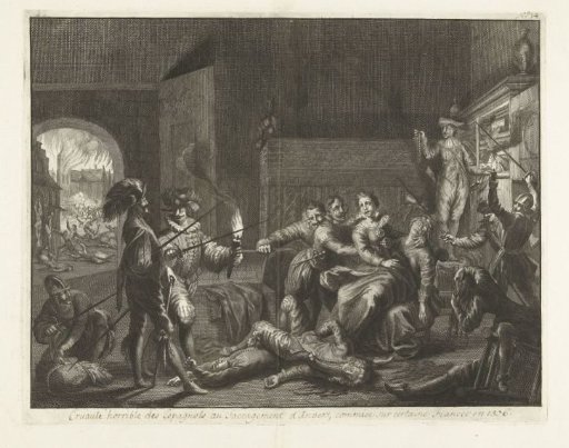 Assault on a bride by Spanish soldiers during the Spanish Fury in Antwerp, 1576