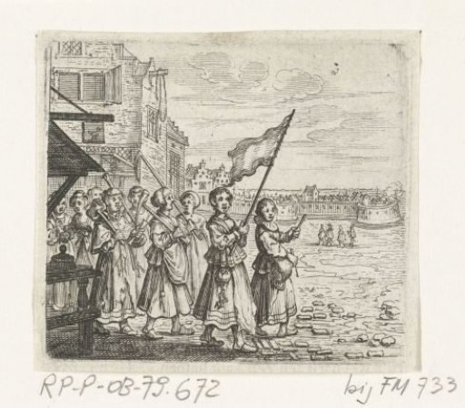 Trijn van Leemput leads a group of women to the castle Vredenburg, 1577