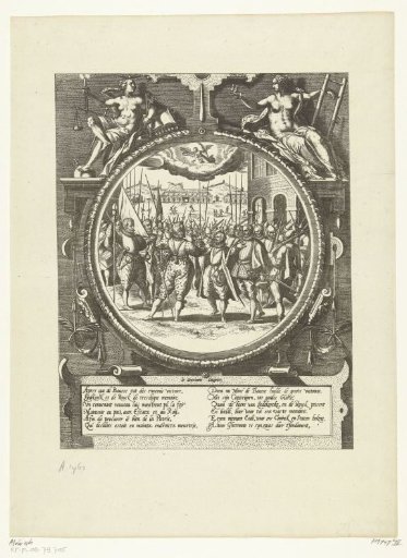 Reproduction of the Print Showing Bourse, Liedekercke, and Roeck Confirming Their Oath, 1577