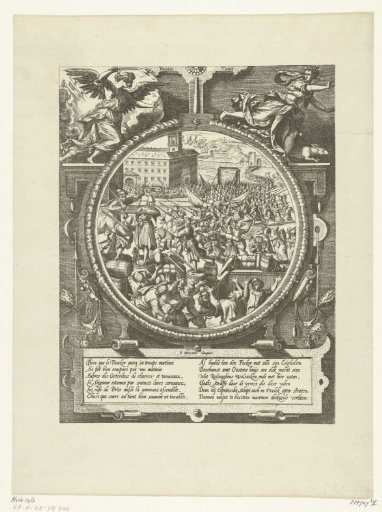 Reproduction of the Print Depicting the Panic Among the German Soldiers Due to the Arrival of Some Ships from the Prince of Orange, 1577