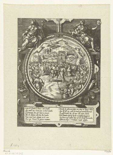 Reproduction of the Print Showing the Keys of the Citadel Being Handed Over to Liedekercke, 1577