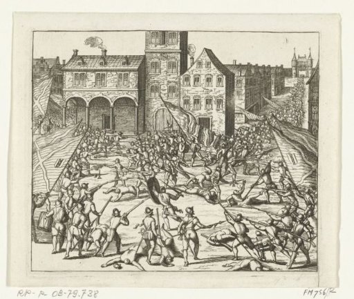 States troops defeated on the Dam, 1577