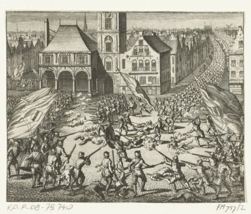 States troops defeated on the Dam, 1577