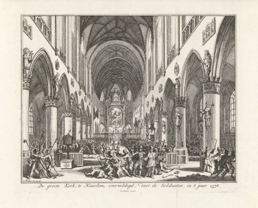 The St. Bavo's Church in Haarlem stormed by Protestants, 1578
