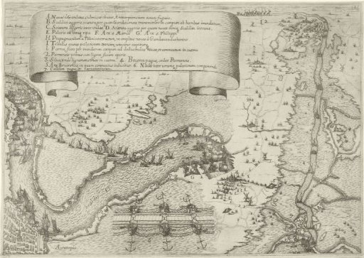 Plan of Antwerp during the siege by the Duke of Parma, 1584-1585