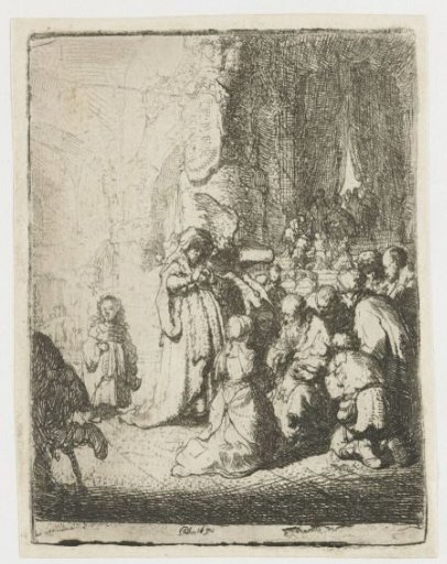 Presentation in the temple with the angel: small plate