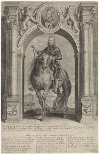 Equestrian portrait of Philip IV of Spain under a triumphal arch