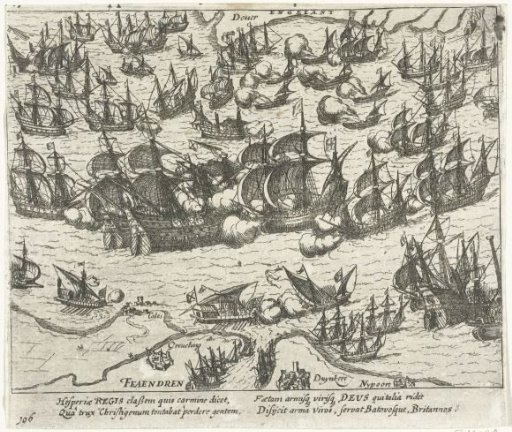 Naval battle with the Spanish Armada, 1588