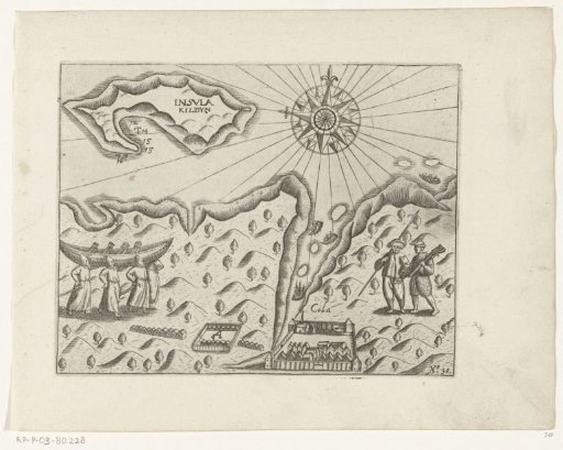 Map of the River Mouth with the Town of Kola, 1597