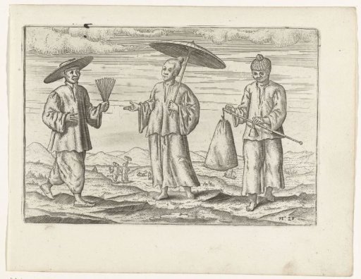 Three Chinese merchants at Bantam, 1596