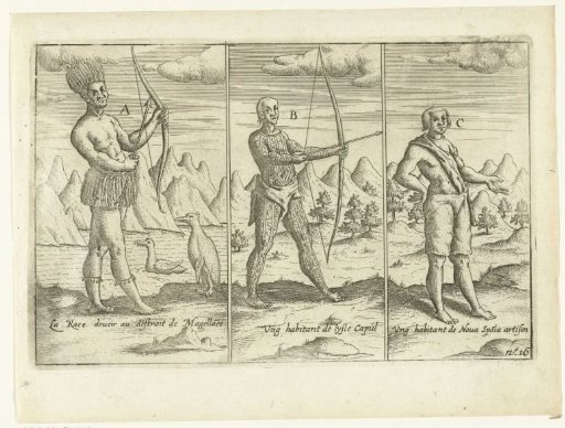 Three Different Examples of the Local Inhabitants of the Strait of Magellan, the Island of Capul in the Philippines, and New Spain (Central America), 1599-1600