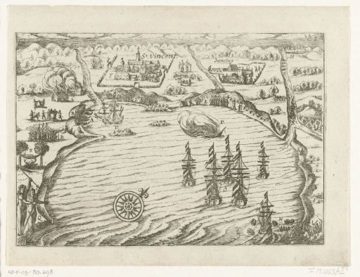 Arrival of the six ships at St. Vincent, 1615