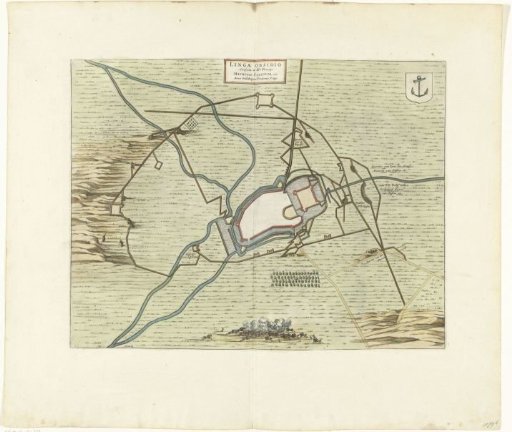 Map of Lingen with the fortifications, 1597