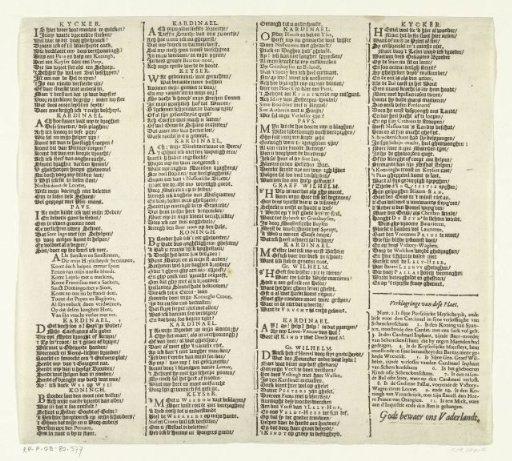 Dialogue accompanying a caricature on the failed siege of Schenkenschans, 1599