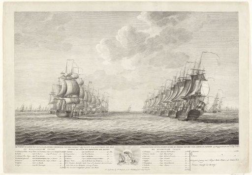 The beginning of the sea battle at Doggersbank, 1781