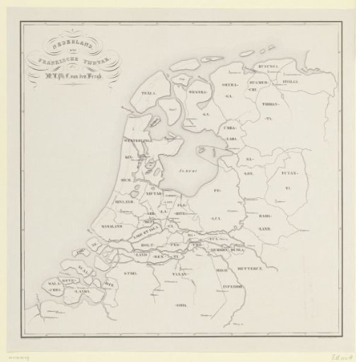 Map of the Netherlands in Frankish times