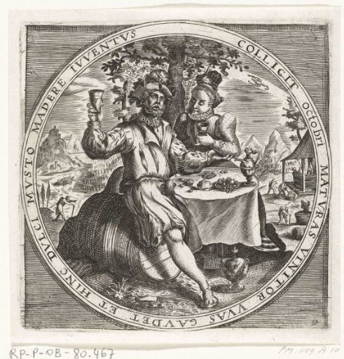 The Month of October, Wine Drinkers, ca. 1600