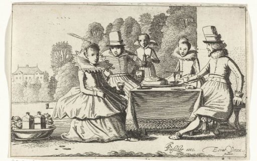 Two Couples at a Table in the Garden, ca. 1600