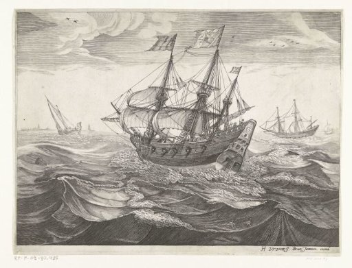 Merchant ship at sea, ca. 1600