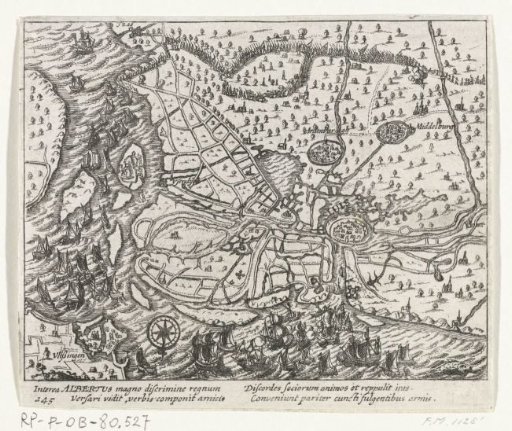 Troops of Albert marching towards Ostend (left sheet), 1600