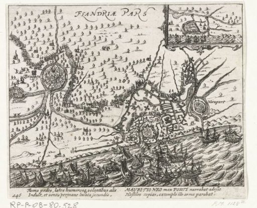 The fleet of Maurice arriving at Ostend (right sheet), 1600