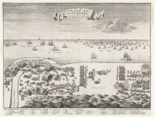 The States Army crosses the harbor at Nieuwpoort and the first skirmishes with the Spanish army, 1600