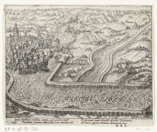 The Black Galley of Dordrecht attacks Spanish ships off Antwerp, 1600