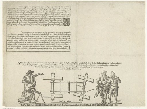 Diagram of the sail-wagon of Simon Stevin, 1602