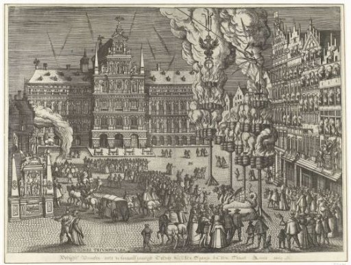 Bonfires and fireworks on the Grote Markt, 1594