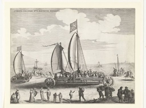 The Sailing Wagon of Simon Stevin, 1602