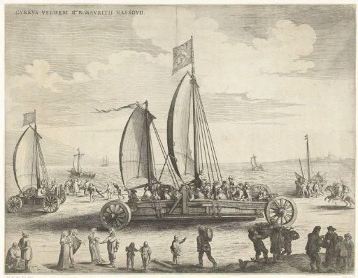 The Sailing Wagon of Simon Stevin, 1602
