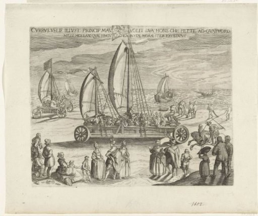 The sailing carriage of Simon Stevin, 1602