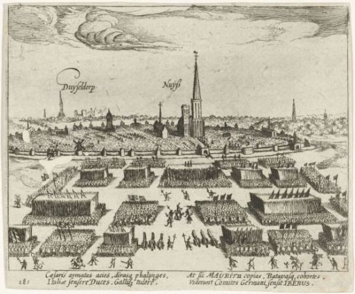 Prince Maurice arranges his army in battle order at Neuss, 1610