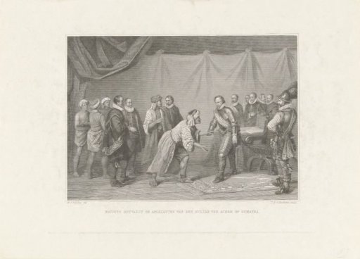 Maurice receives the ambassadors of the Sultan of Aceh during the siege of Grave, 1602