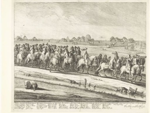 Procession of the Civic Guard along the Haarlemmer Trekvaart during the Entry of Queen Henrietta Maria into Amsterdam, 1642 (Right Sheet)