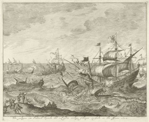 The destruction of the Spanish galleys off the Flemish coast, 1602