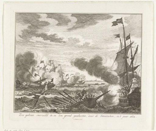 The destruction of the Spanish galleys off the Flemish coast, 1602