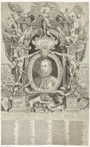 Allegorical portrait of Maurice after the victory at the Battle of Nieuwpoort, 1600