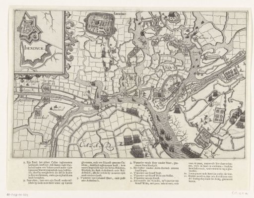 Map of Sluis besieged by Maurice, 1604
