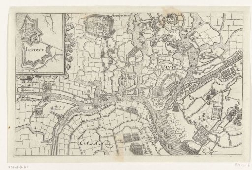 Map of Sluis besieged by Maurice, 1604