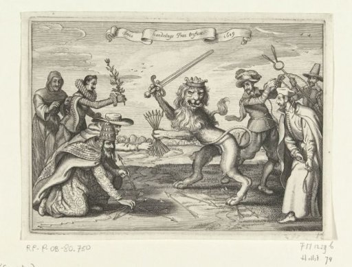 Allegory on the peace negotiations for the Truce, 1609